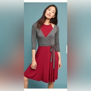 NWT Anthropologie Corps De Ballet Dress by 
Bailey 44 medium $138 grey red combo